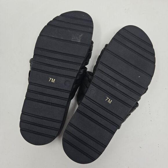 COCONUTS By MATISSE Park Ave Vegan Leather Knotted Tie Slide Sandal Black Sz 7 - Picture 8 of 8